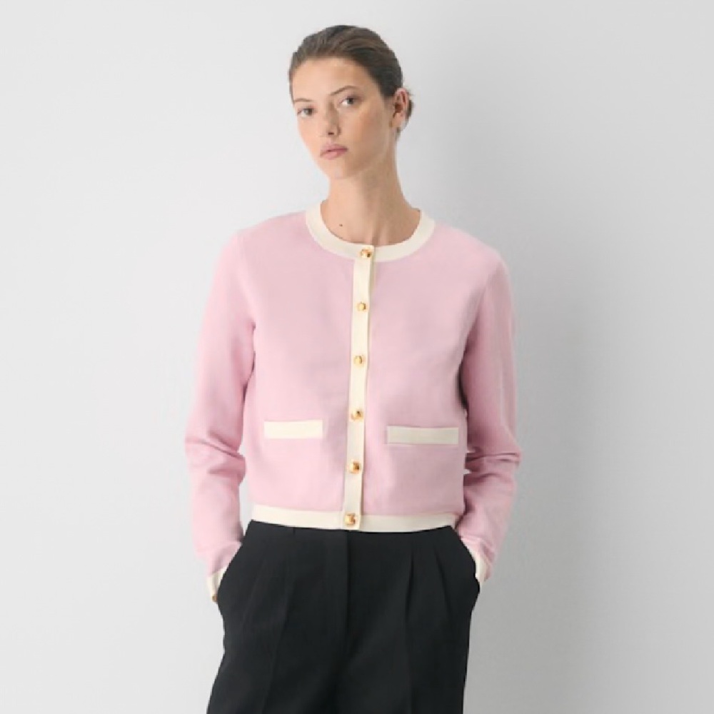 Babaton Approach Cardigan - Wonder Yarn Small Dusty Pink/Light Birch